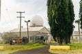 Observatory - the view on the dome, green hill covered with jungle trees Kauai, Hawaii - sep 2022 Royalty Free Stock Photo