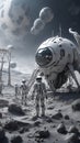 astronauts on an alien world. AI generated