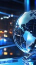 Observe Glass Globe Reflecting Future With Digital Visualization Concept Theme Royalty Free Stock Photo