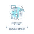 Observe user actions turquoise concept icon Royalty Free Stock Photo