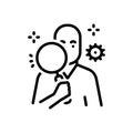 Black line icon for Observed, discern and research Royalty Free Stock Photo