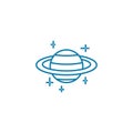 Observing planets linear icon concept. Observing planets line vector sign, symbol, illustration.