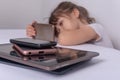 Obsession and addiction. Children technology overuse.