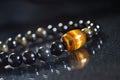 obsidian with tiger eye. Royalty Free Stock Photo