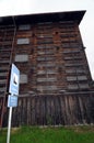 Obsolete and abandoned industrial timber warehouse