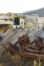 Obsolete anchors and tonnara of Favignana Island, Sicily, Italy Royalty Free Stock Photo