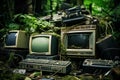 Obsolete Old electronic waste. Generate Ai