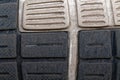 Obsolete shoe soles texture, sport background