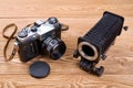 Obsolete SLR camera and a device for macro photography