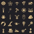 Obsolete toy icons set, simple style