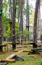 Obstacle course in a city park for children and adults, in Jurmala in Latvia