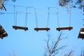 Obstacle course in the rope park