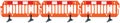 Obstacle detour road barrier fence roadworks barricade, orange red and white stop signal sign seamless isolated panoramic panorama Royalty Free Stock Photo