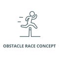 obstacle race concept vector line icon, linear concept, outline sign, symbol