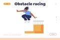 Obstacle racing landing page website for online service providing parkour and free running training Royalty Free Stock Photo