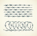 Barbed wire. Vector drawing Royalty Free Stock Photo