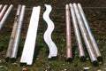 Obstacles barriers in row at an equestrian centre Royalty Free Stock Photo