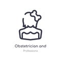 obstetrician and gynecologist outline icon. isolated line vector illustration from professions collection. editable thin stroke