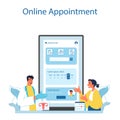 Obstetrician online service or platform. Gynecologist doctor examining