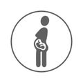 Obstetrics, pregnant icon / gray vector graphics