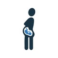 Obstetrics, pregnant icon / vector graphics