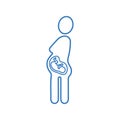 Obstetrics, pregnant line icon / outline vector graphics