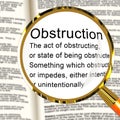 Obstruction Of Justice In Politics Definition Meaning Hindering Political Cases Or Congress 3d Illustration Royalty Free Stock Photo
