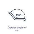 obtuse angle of 135 degrees icon from other outline collection. Thin line obtuse angle of 135 degrees icon isolated on white Royalty Free Stock Photo