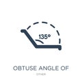 obtuse angle of 135 degrees icon in trendy design style. obtuse angle of 135 degrees icon isolated on white background. obtuse