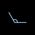 obtuse angle icon in neon style. One of geometric figure collection icon can be used for UI, UX