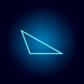 obtuse triangle icon in neon style. geometric figure element for mobile concept and web apps. thin line icon for website design Royalty Free Stock Photo