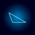 obtuse triangle icon in neon style. geometric figure element for mobile concept and web apps. thin line icon for website design