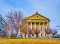 Obuda Synagogue with colonnade in aspect of a classical temple Royalty Free Stock Photo