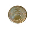 Obverse of Five cent coin made by Netherlands in 1980 Royalty Free Stock Photo