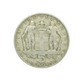 Obverse of Five Drachma coin made by Greece Royalty Free Stock Photo
