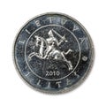 1 litas denomination commemorative coin of Lithuania Royalty Free Stock Photo