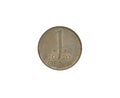 Obverse of One cent coin made by Netherlands in 1970 Royalty Free Stock Photo