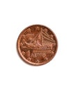 One euro cent denomination circulation coin Royalty Free Stock Photo