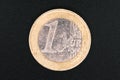 Obverse of one euro coin, close-up