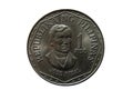 Obverse of Philippines coin 1 piso 1978 with inscription meaning REPUBLIC OF PHILIPPINES and portrait of Jose Rizal.