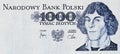 Obverse of 1000 Polish zloty with empty area