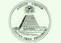 Obverse (reverse) side of National Seal of the United States, a pyramid with all seeing eye of providence - Novus Ordo Seclorum