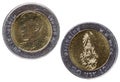 A obverse and reverse side of Thailand 10 Baht coin