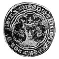 Obverse Side of Groat of Edward III, vintage illustration