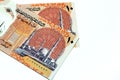Obverse sides of the new first Egyptian 10 LE EGP ten pounds plastic polymer banknote