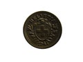 Obverse of Switzerland coin 1 rappen minted from 1850 till 1941. Royalty Free Stock Photo