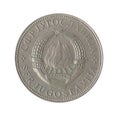 Obverse of 10 dinar coin made by Yugoslavia