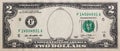 Obverse of 2 US dollar banknote with empty midle area Royalty Free Stock Photo