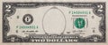 Obverse of 2 US dollar banknote with empty midle area Royalty Free Stock Photo