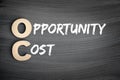 OC - Opportunity Cost acronym, business concept on blackboard